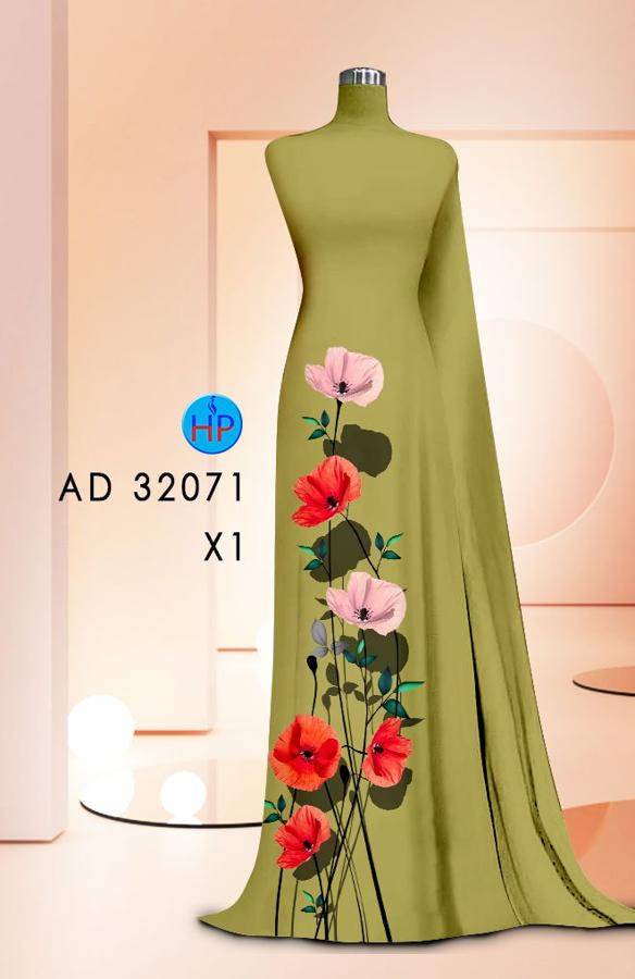 Vải Áo Dài Hoa In 3D AD 32071 11
